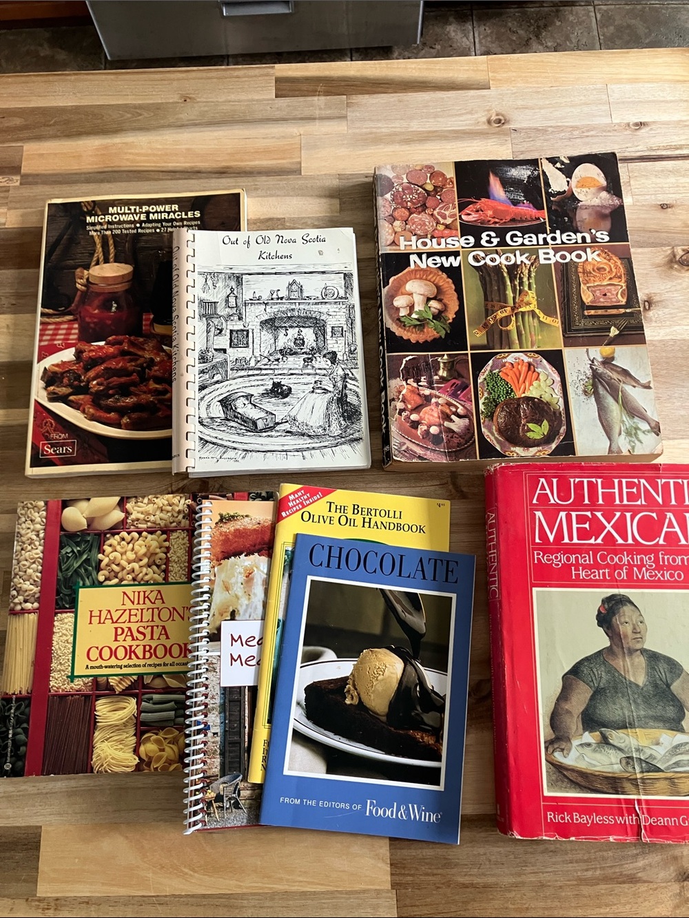 Bundle of Vintage Cookbooks - Mexican, Pasta, Nova Scotia, Microwave